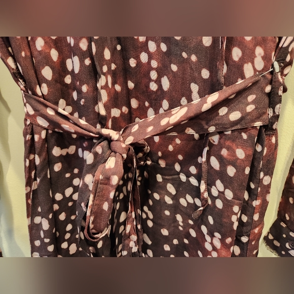 Anthropologie Cloth & Stone Printed Midi Dress, Wine, Size US S - Picture 5 of 13